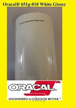 24 x 50 yards Roll White Glossy Oracal 651 Vinyl Adhesive Plotter Sign 010