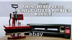 PixMax Heat Press & Vinyl Cutter Plotter Kit T Shirt Sublimation Transfer +