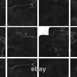 Tile Stickers Marble Black Set Wrap Natural Stone Self-Adhesive Bathroom Y042-02