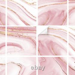 Tile Stickers Marble Pink Set Foil nature stone self-adhesive Bathroom Y042-03