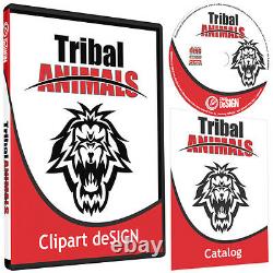 Tribal Animals Clipart-vinyl Cutter Plotter Images-eps Vector Clip Art CD