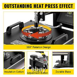 VEVOR 5in1 Heat Press Machine 15x15 Vinyl Cutter Plotter 28in/720mm Desktop DIY