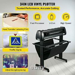 Vinyl Cutter, 34in/870mm Vinyl Plotter, Offline Operation with LCD