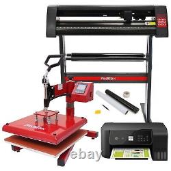 Vinyl Cutter Plotter Heat Press 5in1 Tshirt Sublimation Printing SignCut Package