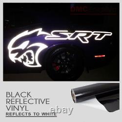 1.24x47m High Visibility Light Reflective Black White Plotter Cut Signage Vinyl