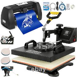 5in1 Heat Press 15x15 Cutter Vinyle Traceur 14 Sublimation Artisanat Withtable