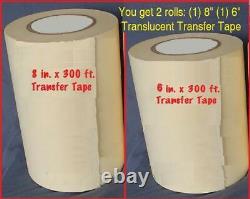 8 & 6 Application Transfert Papier Tape 300 Ft. Rouleau Pour Coupe-plaquette En Vinyle