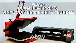 Machine à presser PixMax Heat Press Vinyle Cutter Traceur T-shirt Transfert de Sublimation