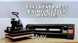 PixMax 5en1 Découpeur de Vinyle Plotter Presse à Chaleur TShirt Casquette Paquet SignCut Transfert