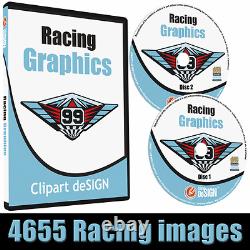 Racing Graphics Clipart-vinyl Cutter Plotter Race Voiture Images-vecteur Clip Art CD